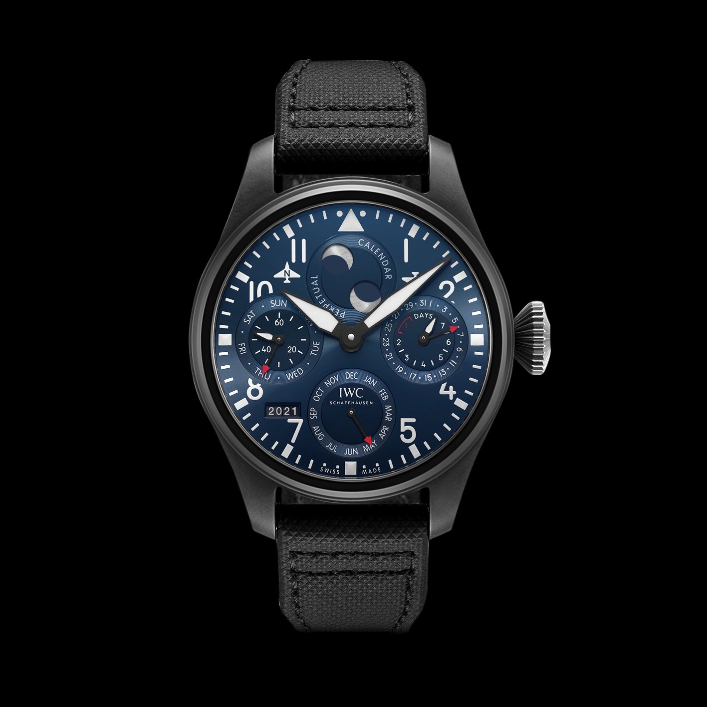 IWC Big Pilot’S Watch Perpetual Calendar Edition “Rodeo Drive” Watch, 46.2mm Blue Dial, IW503001