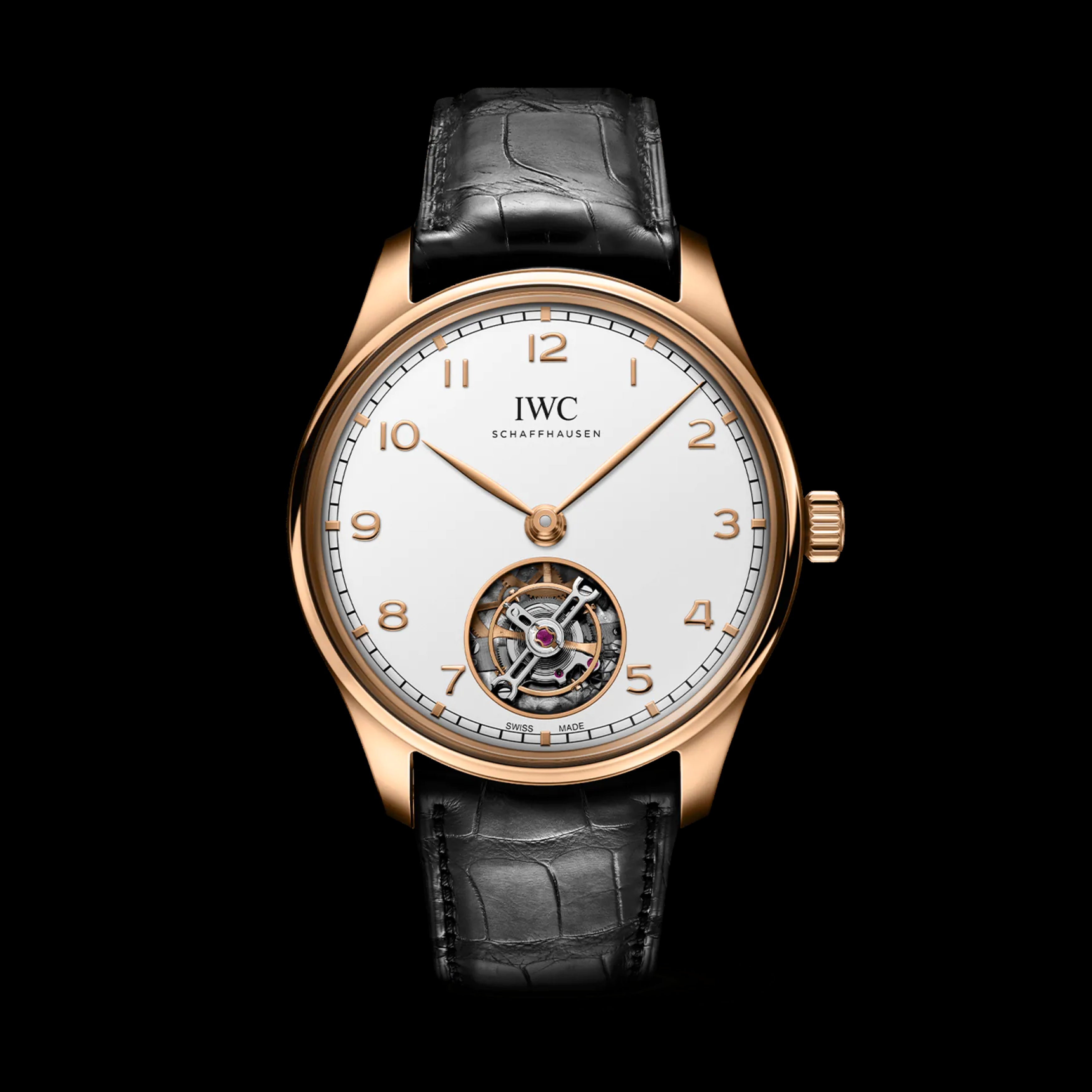 IWC Portugieser Hand-Wound Tourbillon Watch, 42.4mm White Dial, IW545801