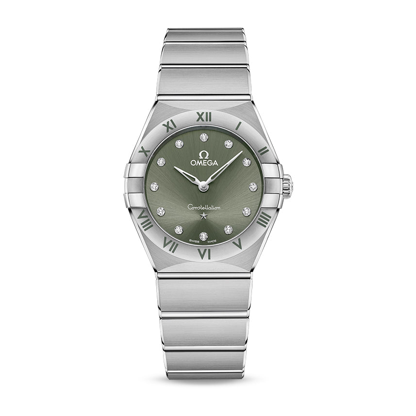 Omega Constellation Quartz Watch, 28mm Green Dial, 13110286060001