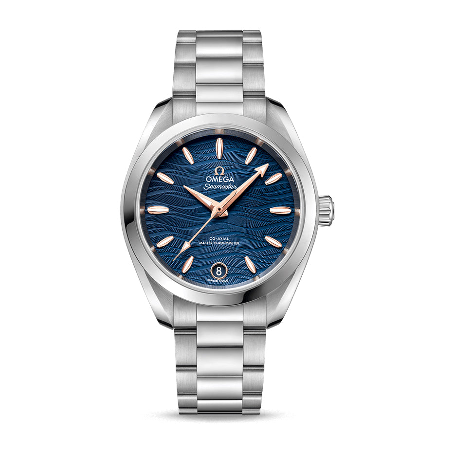 Omega Seamaster Aqua Terra 150M Co-Axial Master Chronometer Watch, 34mm Blue Dial, 22010342003001