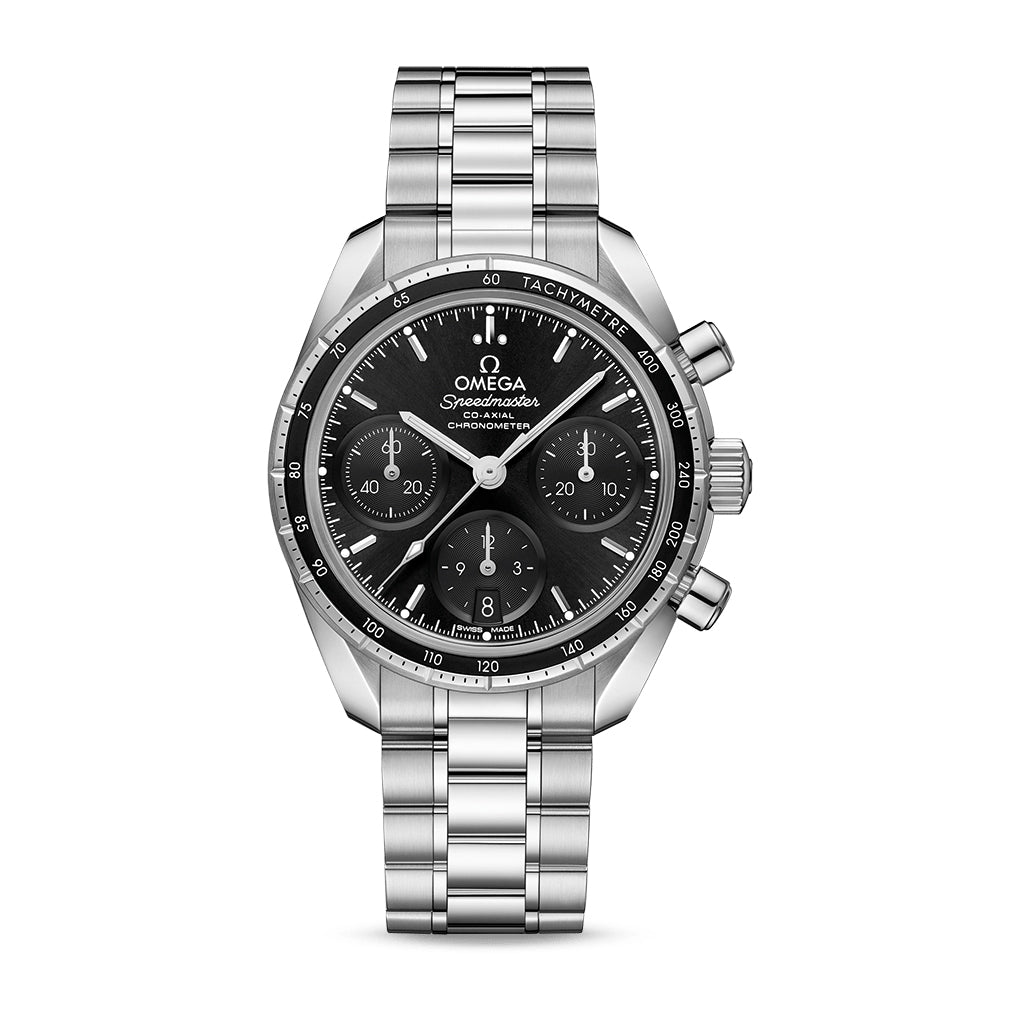 Omega Speedmaster 38 Co-Axial Chronometer Chronograph Watch, 38mm Black Dial, 32430385001001