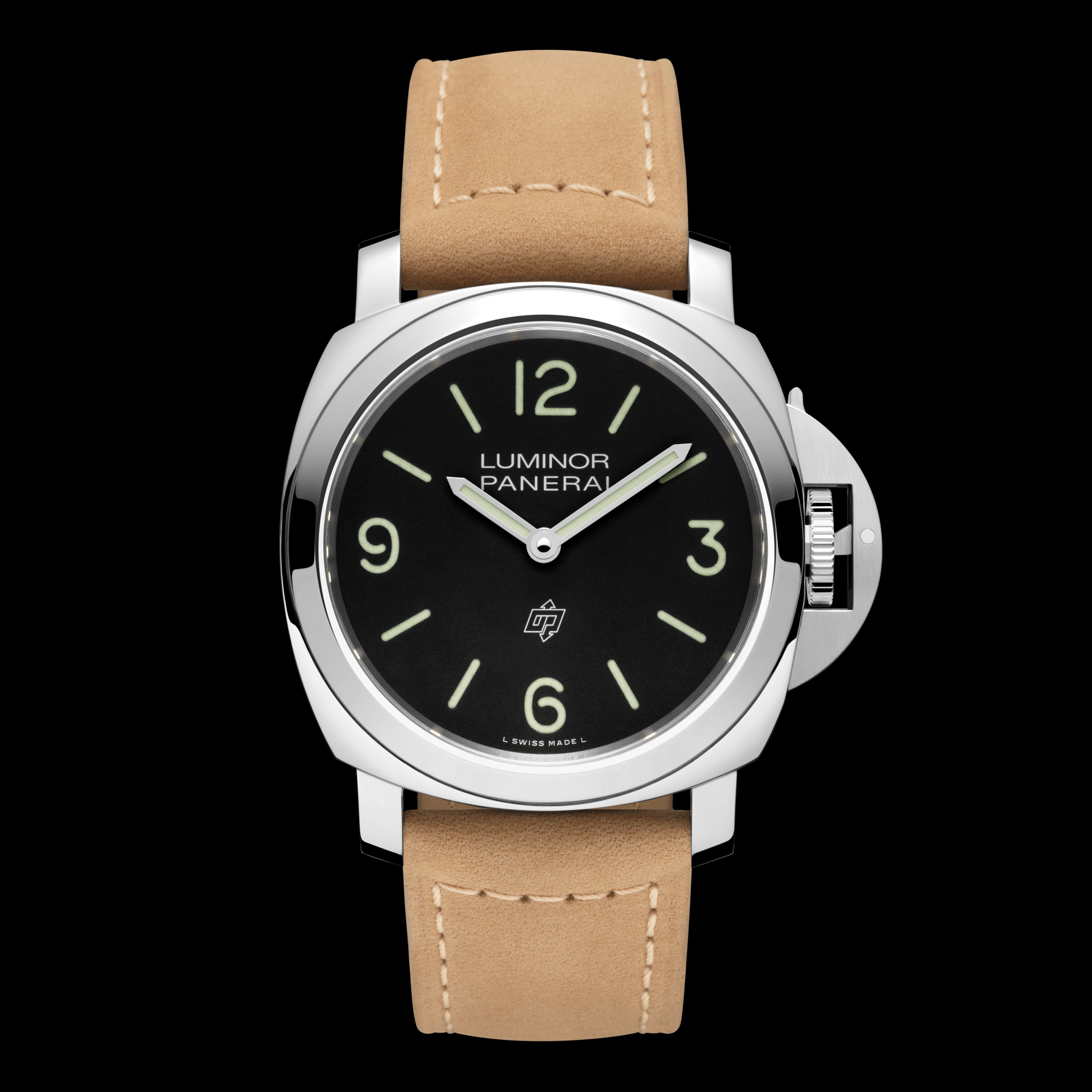 Panerai Luminor Base Logo Watch 44mm Black Dial PAM01086