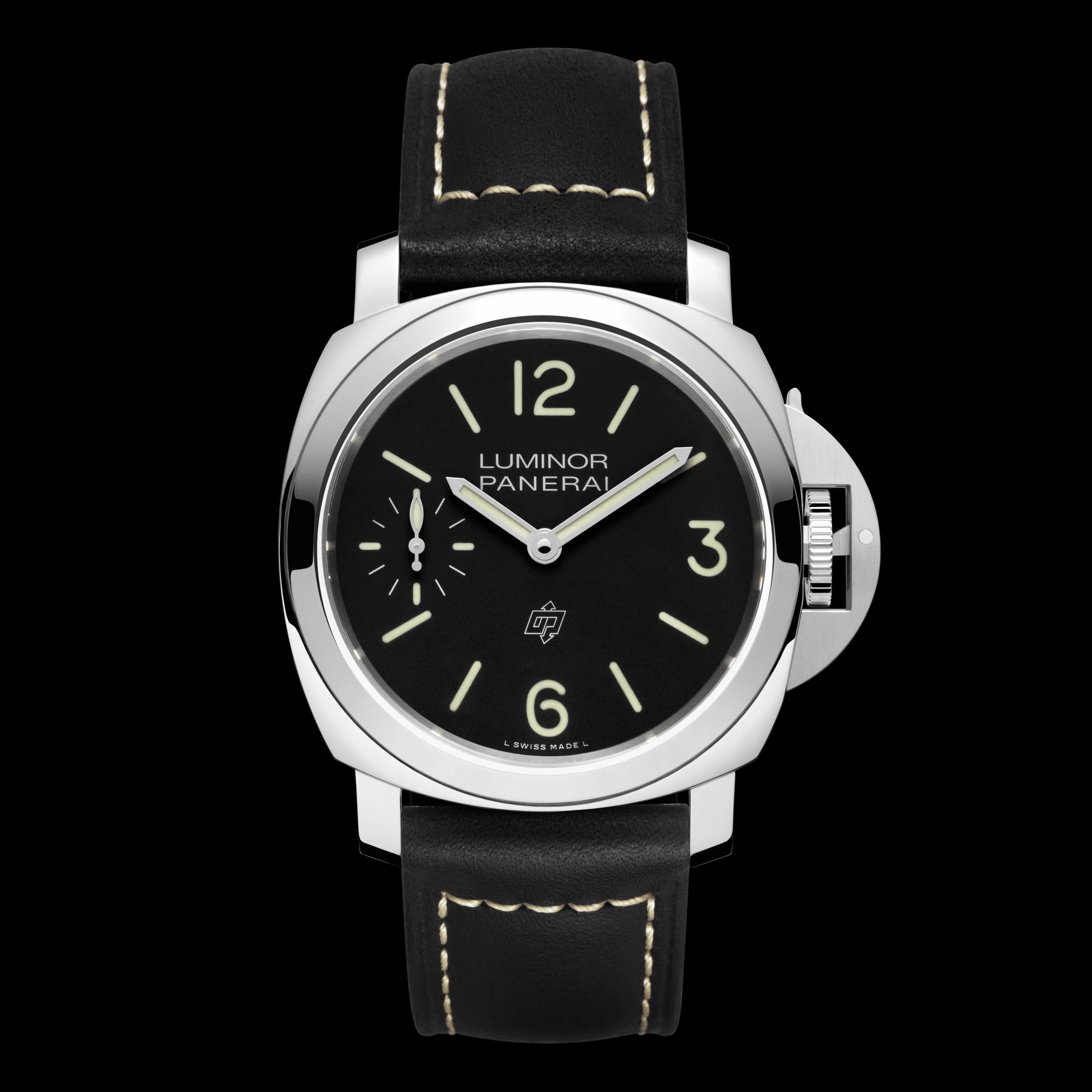 Panerai Luminor Logo Watch 44mm Black Dial PAM01084