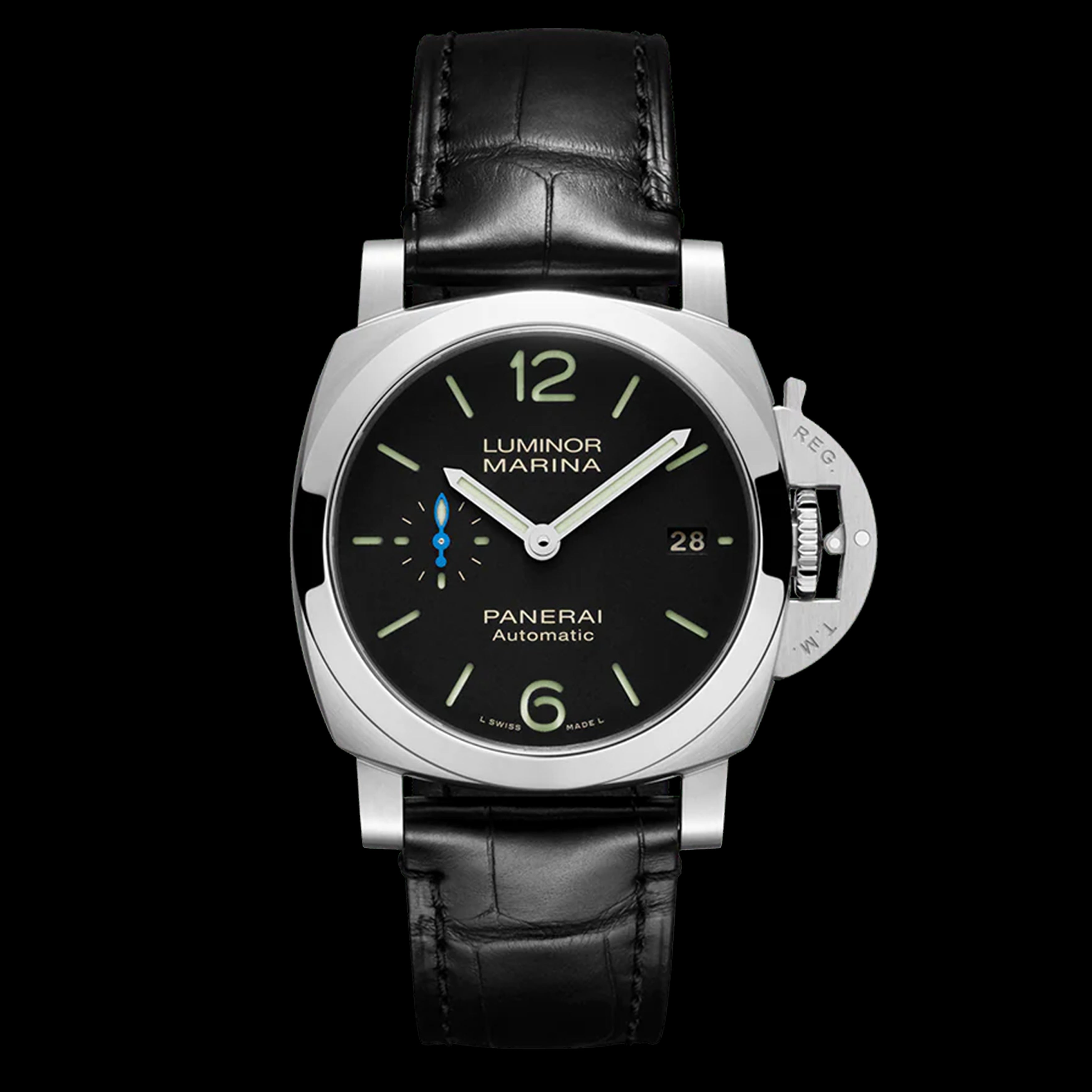Panerai Luminor Quaranta Watch, 40mm Black Dial, PAM01372