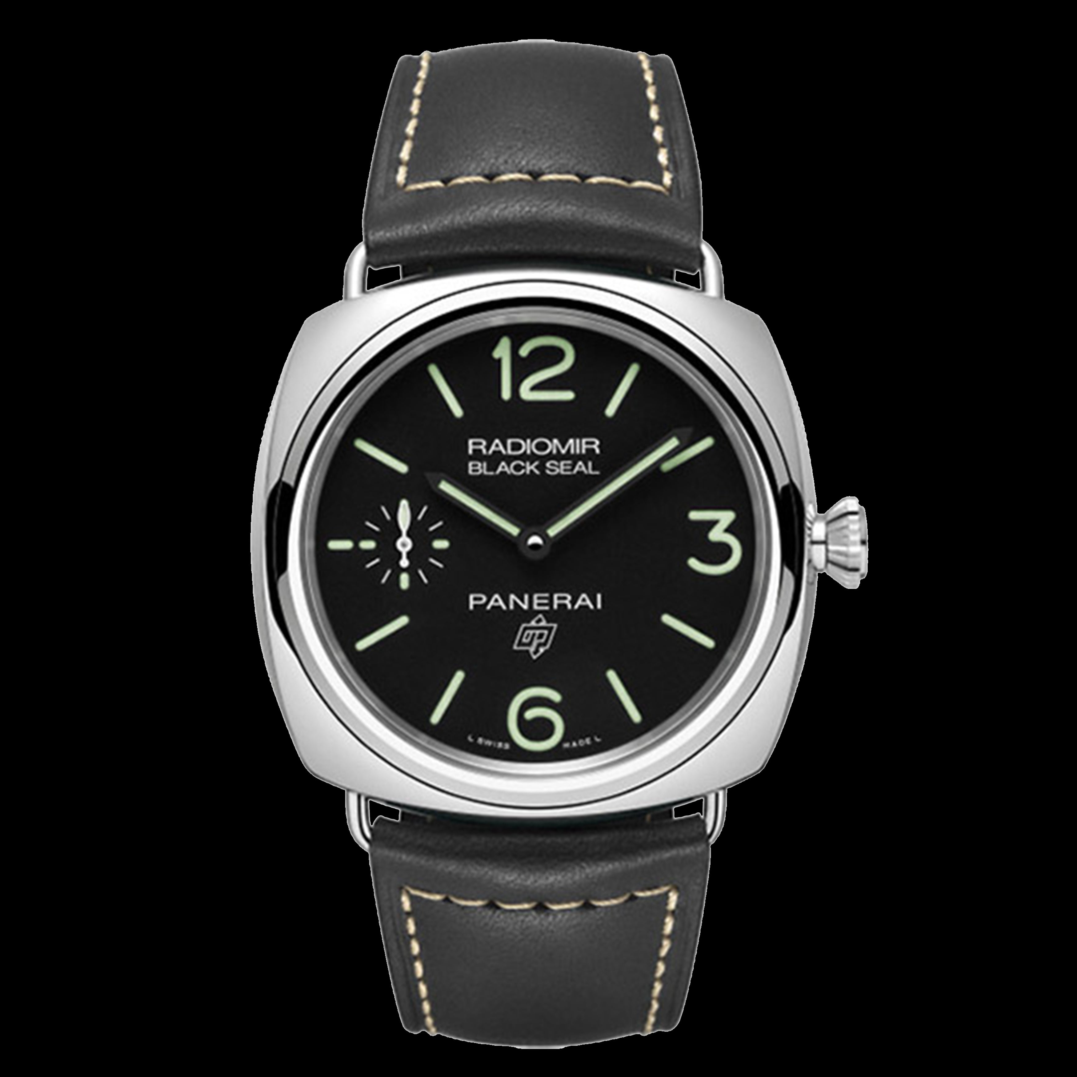 Panerai Radiomir Black Seal Logo Watch 45mm Black Dial PAM00754