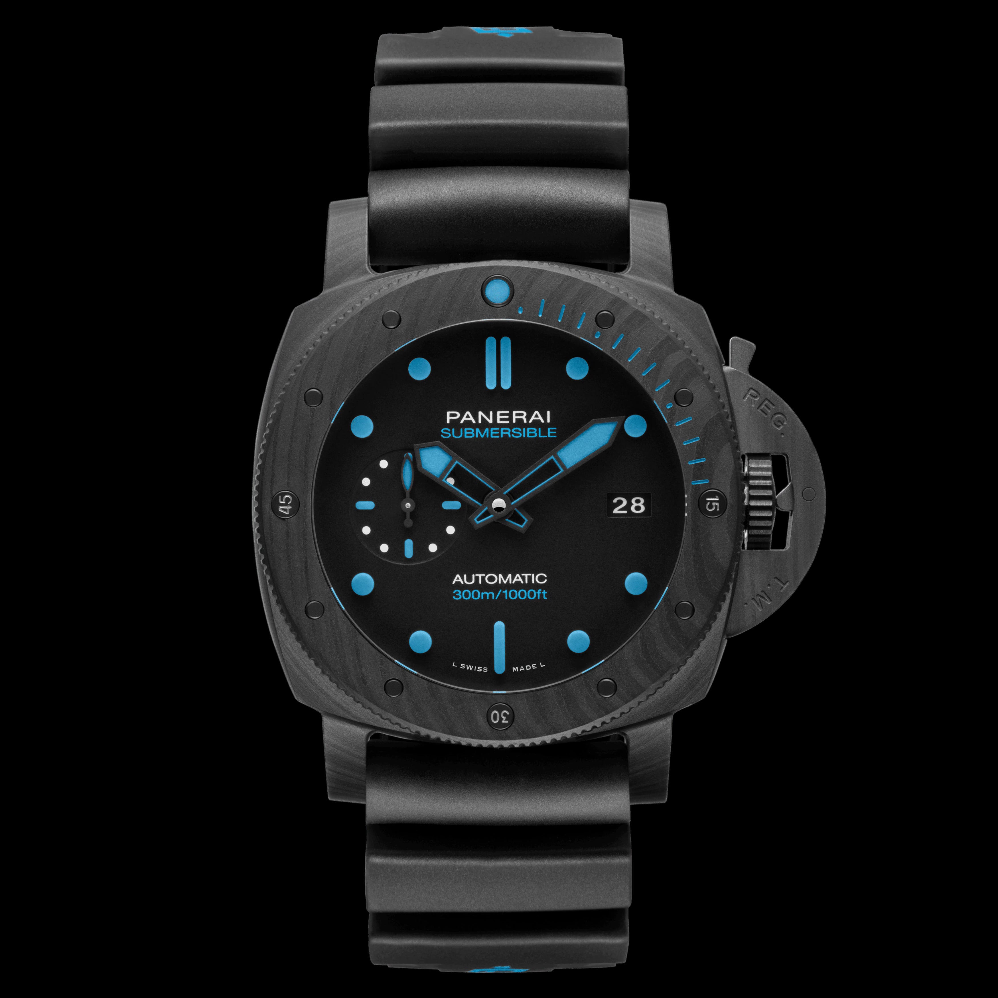 Panerai Submersible Carbotech Watch 42mm Black Dial PAM00960