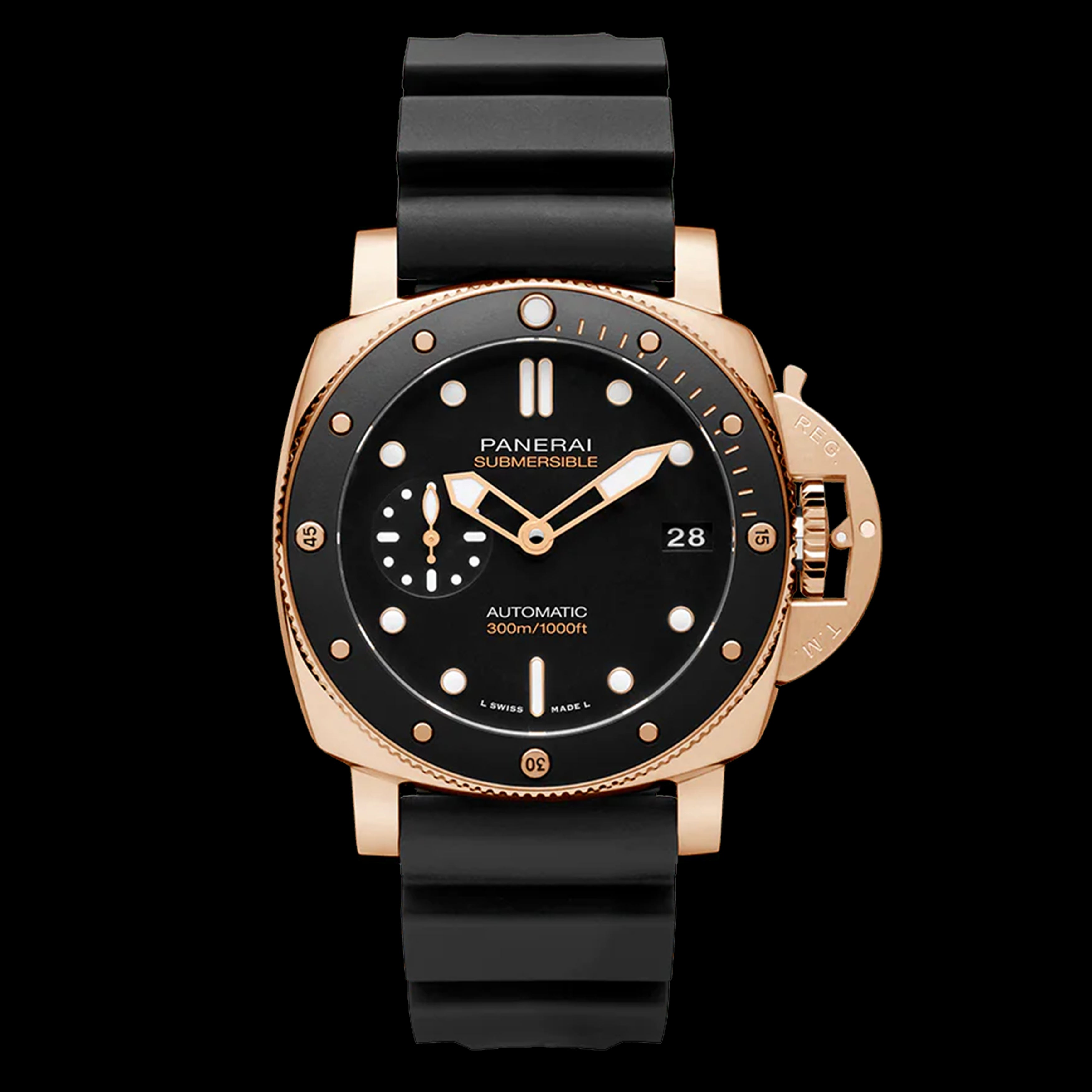 Panerai Submersible Goldtech Watch 42mm Black Dial PAM01164