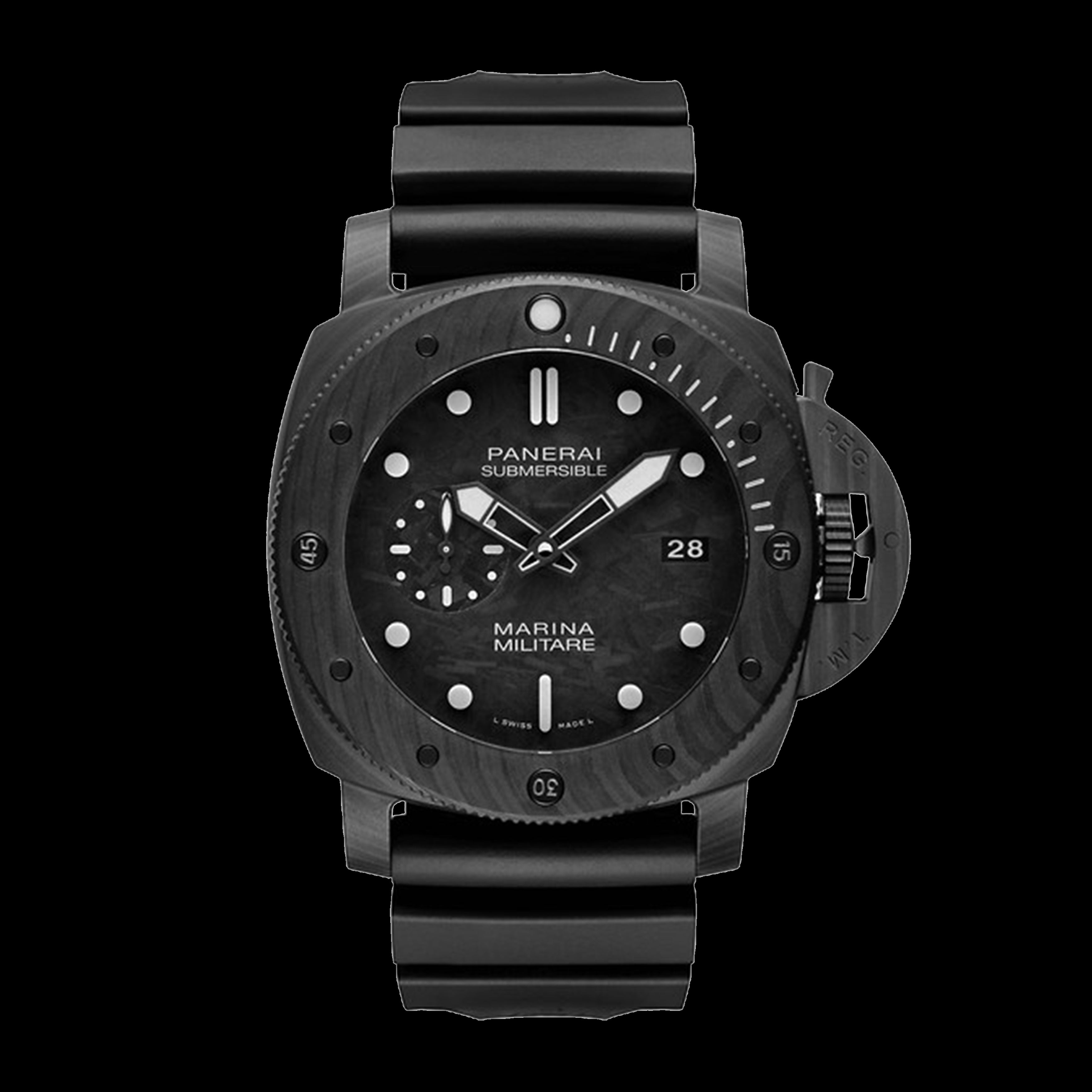 Panerai Submersible Marina Militare Carbotech Watch, 47mm Grey Dial, PAM00979