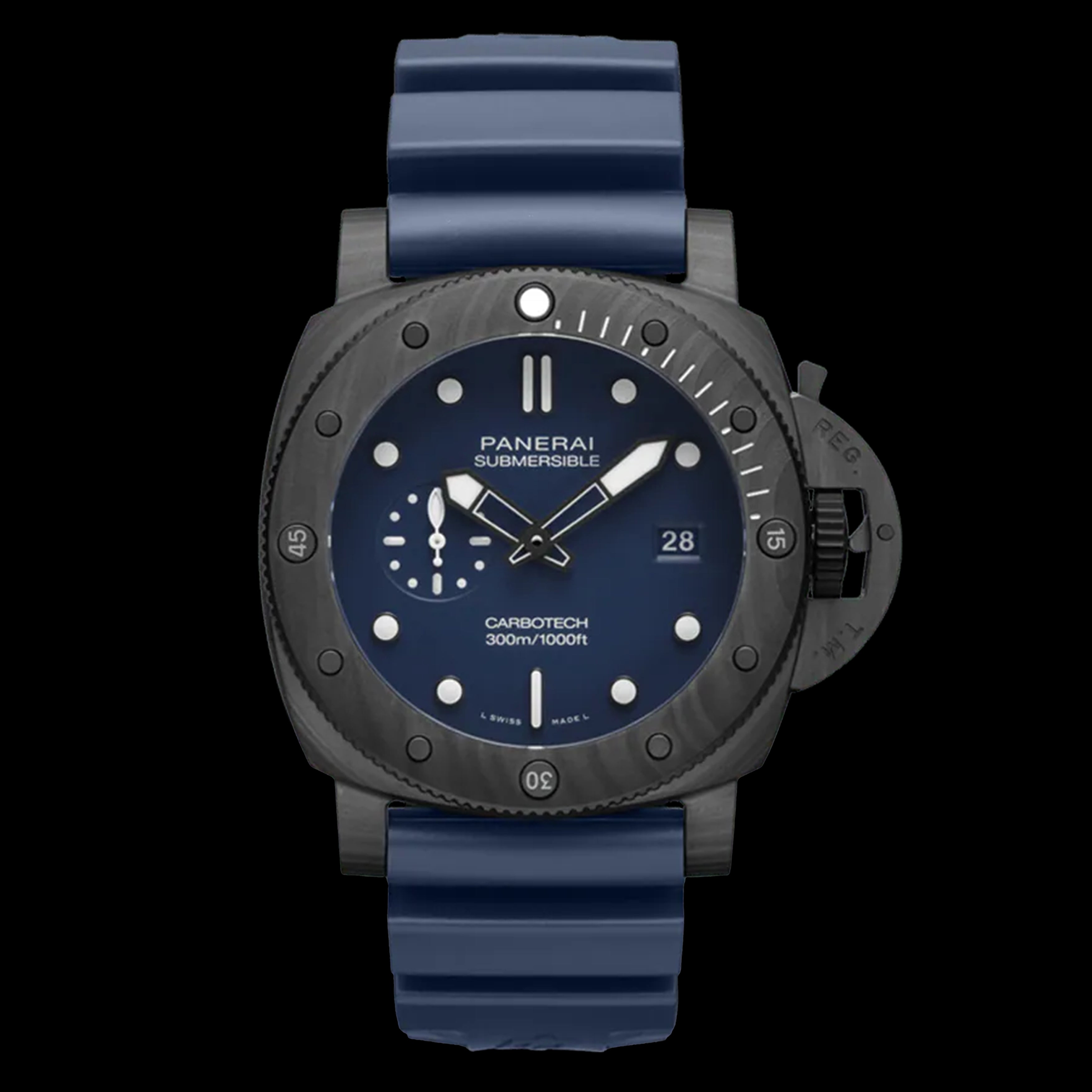 Panerai Submersible Quarantaquattro Carbotech Blu Abisso Watch, 44mm Blue Dial, PAM01232