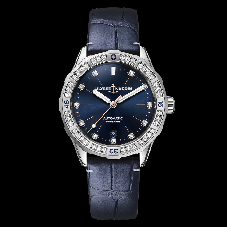 Ulysse Nardin Lady Diver Watch, 39mm Blue Dial, 8163-182B.1/13