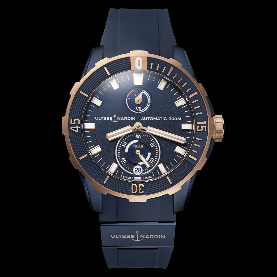 Ulysse Nardin Diver Chronometer Watch, 44mm Blue Dial, 1185-170-3/BLUE