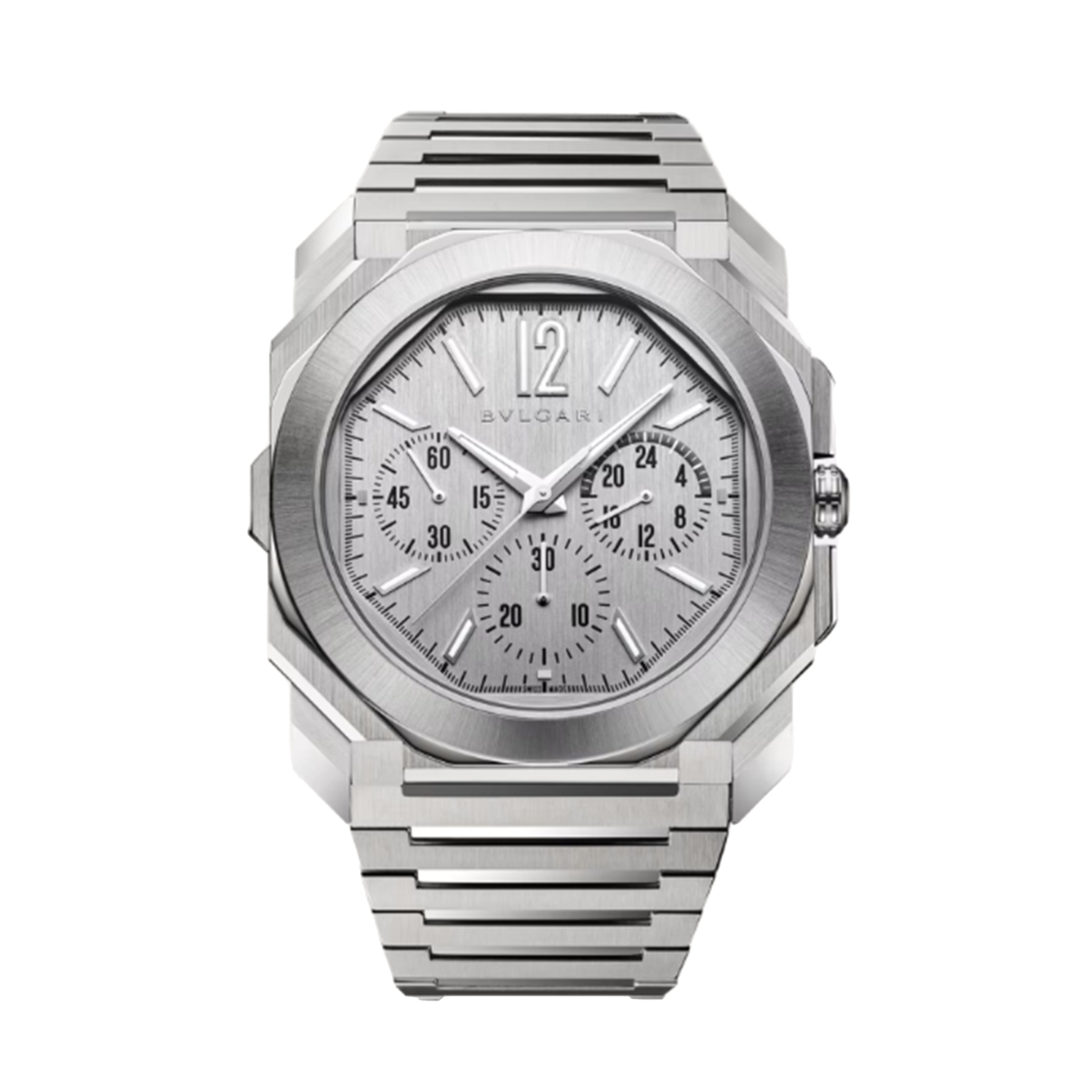 Bulgari Octo Finissimo Chronograph GMT Watch, 43mm silver Dial, 103661