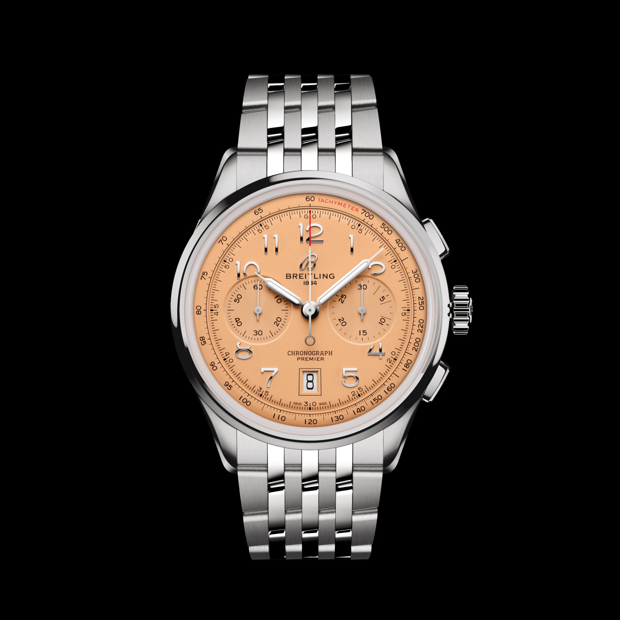 Breitling Premier B01 Chronograph Watch, 42mm Salmon Dial, AB0145331K1SA1