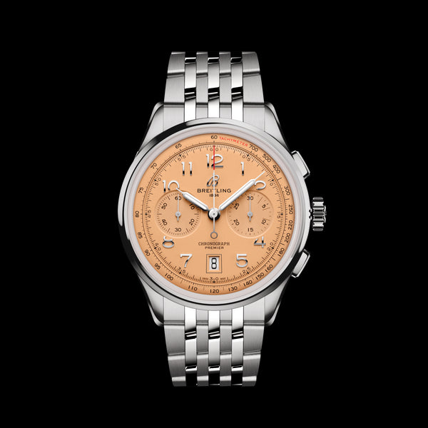 Breitling Premier B01 Chronograph Watch, 44mm Salmon Dial, AB0145331K1SA1