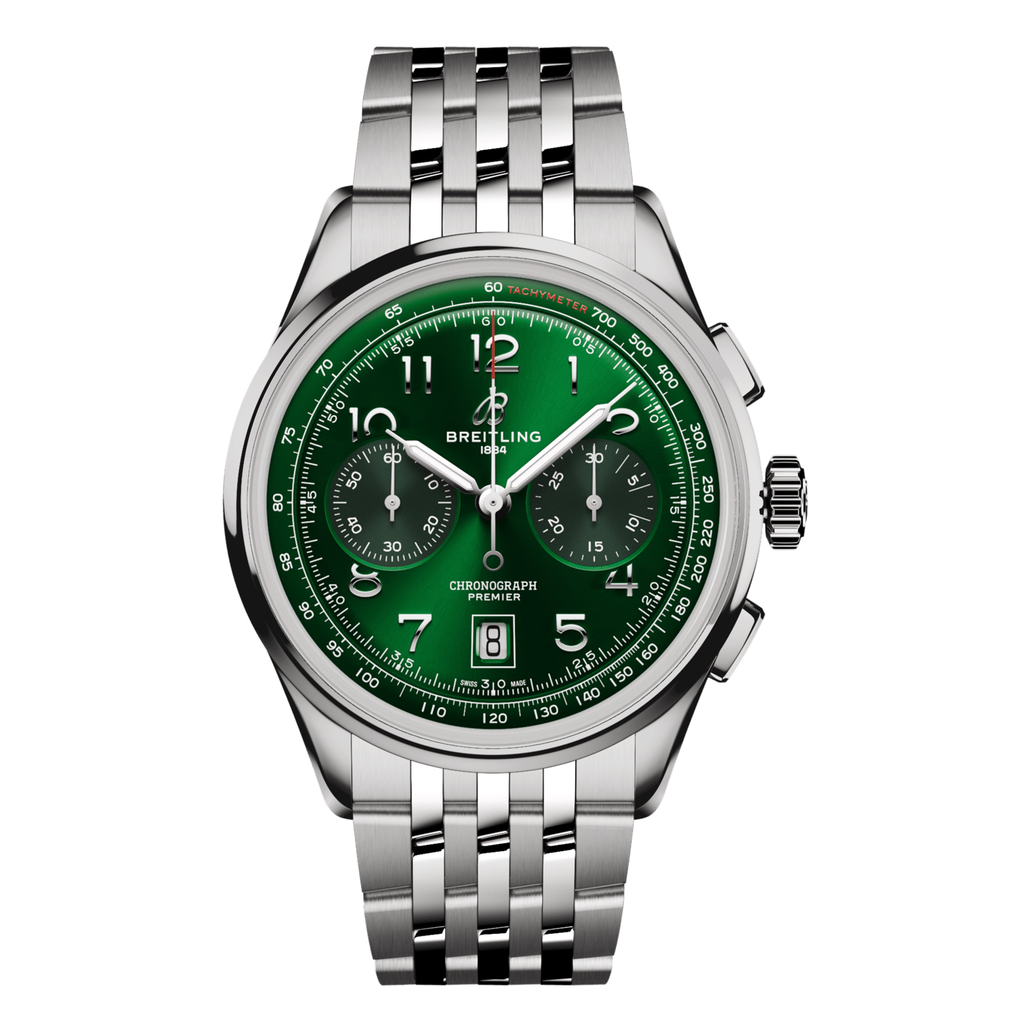 Breitling Premier B01 Chronograph Watch, Green DIal 42mm, AB0145371L1A1
