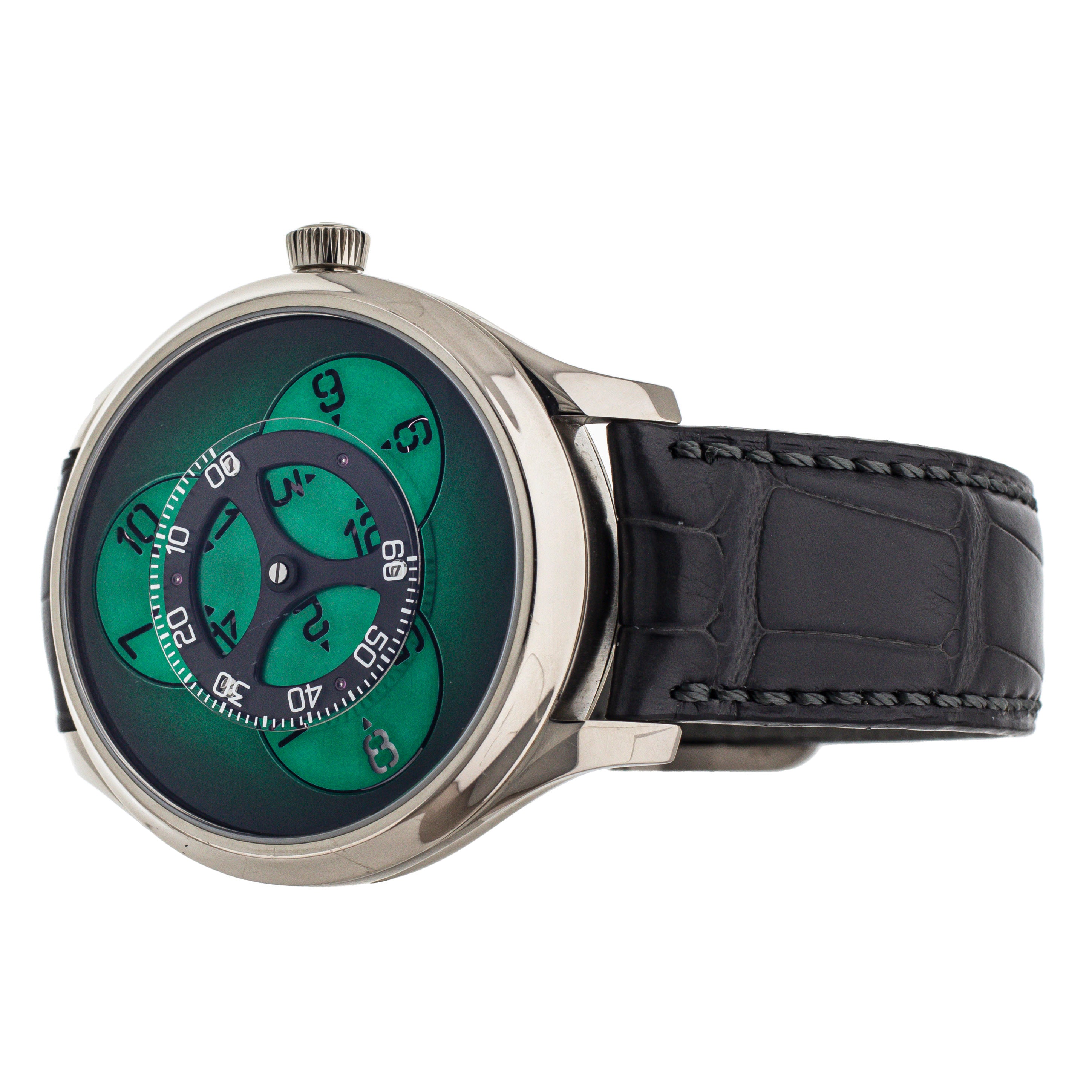 H. Moser Endeavour Flying Hours Green Dial White Gold 42mm 1806-0201 Full Set