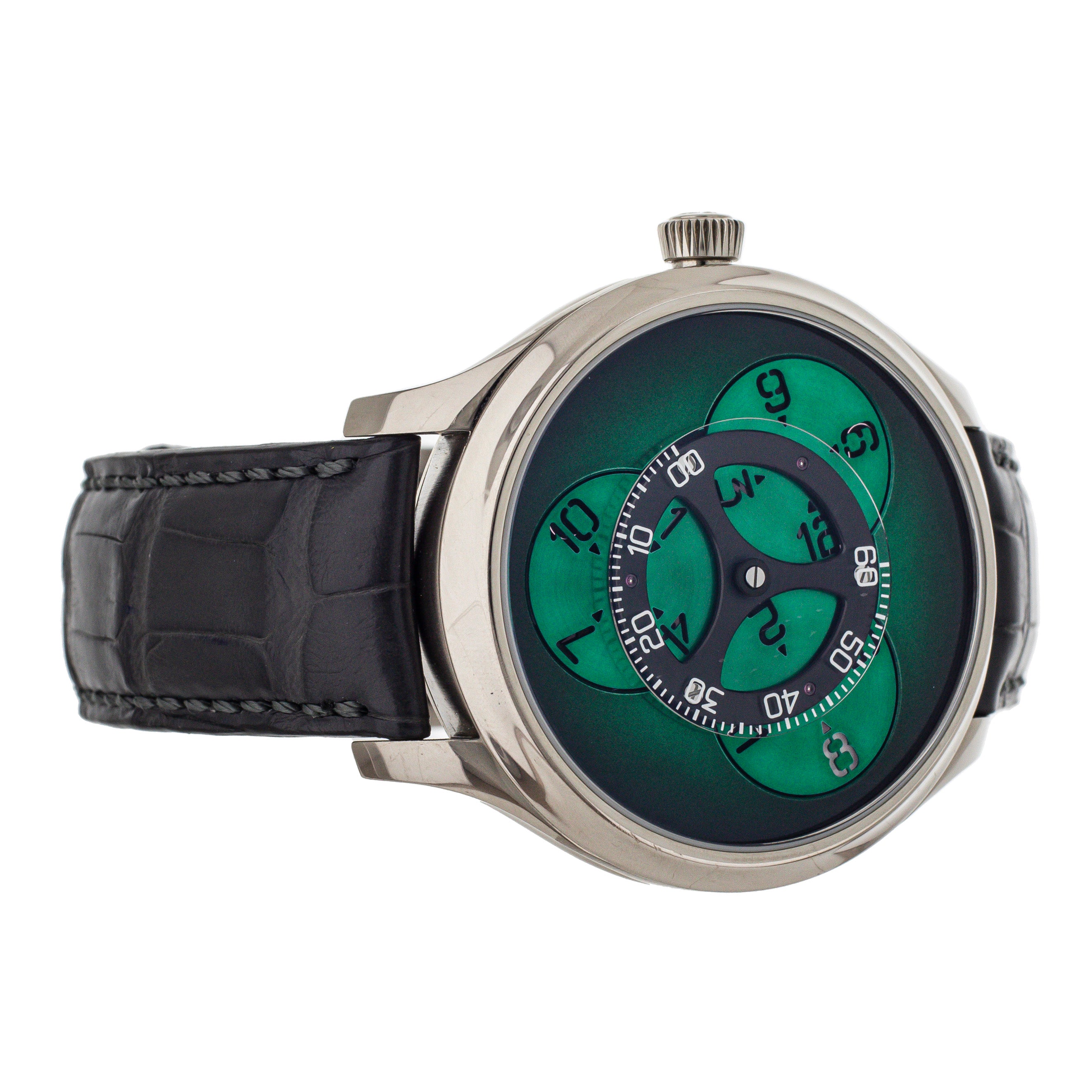 H. Moser Endeavour Flying Hours Green Dial White Gold 42mm 1806-0201 Full Set