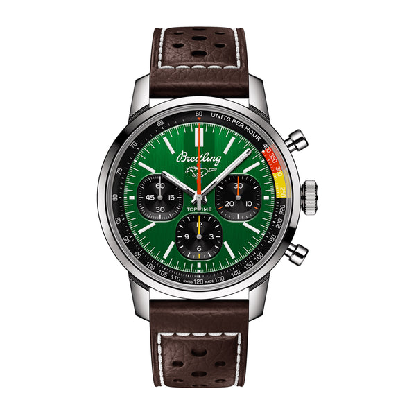 Breitling Top TIme Mustang Watch, 41mm Green Dial, AB01762A1L1X1